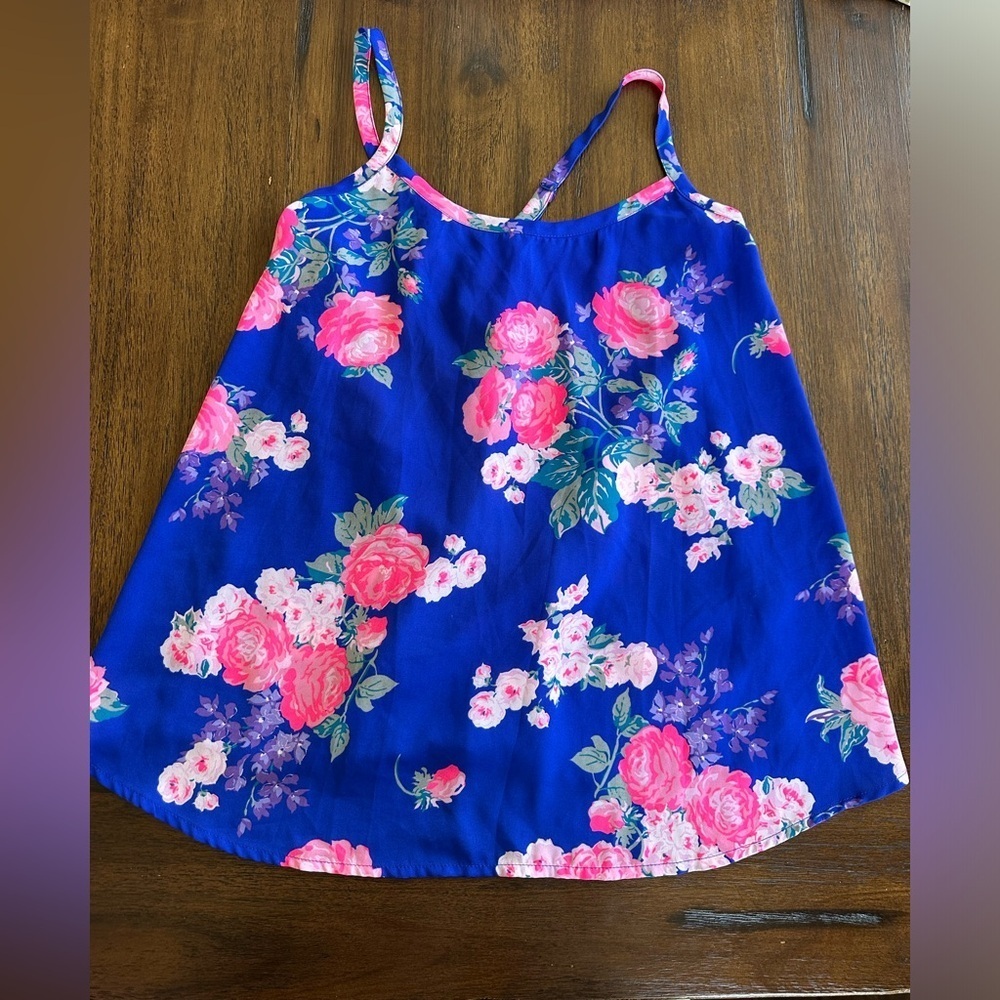 Torrid Women’s Pink/ Blue Floral Tank Top - size Torrid 00